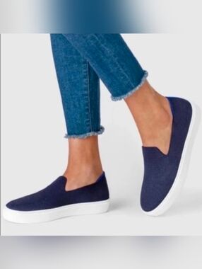 Rothy's Women's The Original Navy Knit Washable Comfort Slip On Sneakers Sz 9